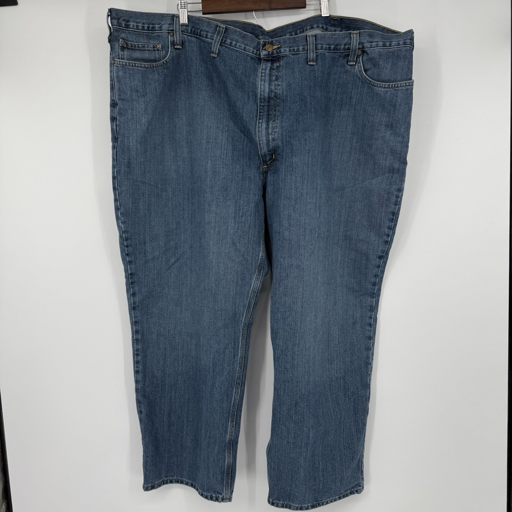 Carhartt Blue Jeans Men's Sz 54X30 Relaxed Fit Denim Work Pants Utility Workwear